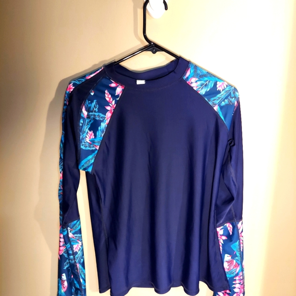 BLUE Floral Rashguard